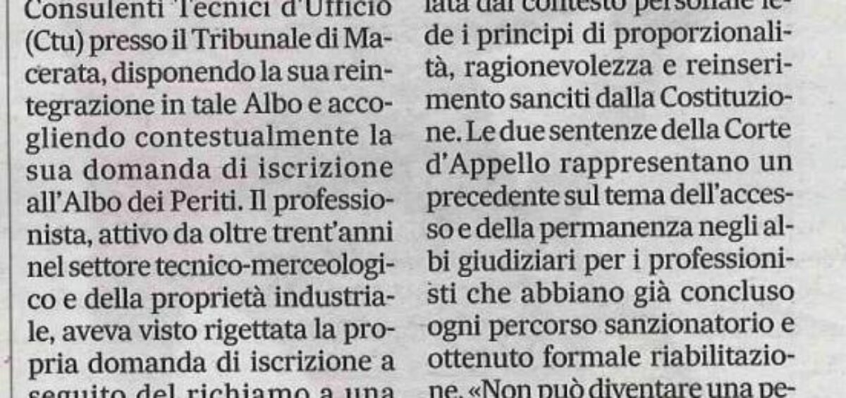 Sentenza Corte di Appello