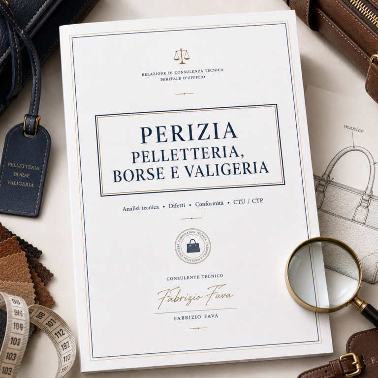 Perizia tecnica su borse pelletteria e valigeria