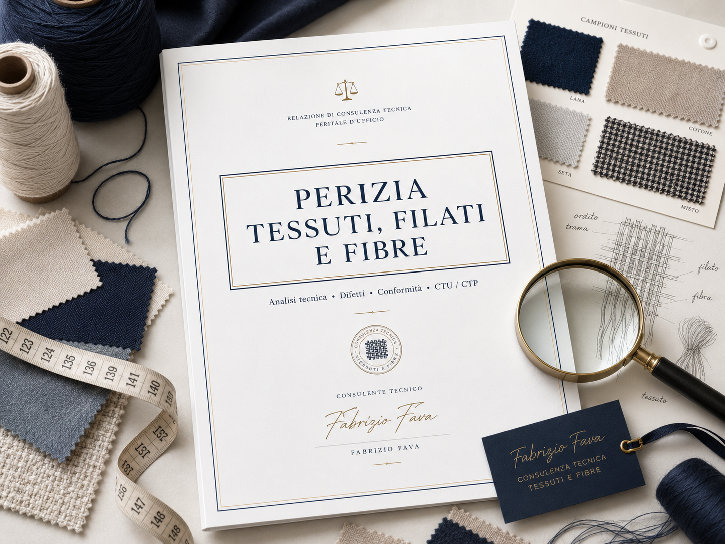Perizia tecnica su tessuti filati e fibre