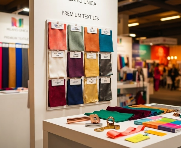 Campioni tessili e materiali moda per ricerca tendenze e requisiti tecnici dopo Milano Unica 43