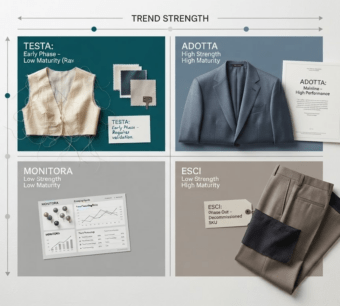 Trend adoption moda con ciclo delle tendenze e timing di mercato