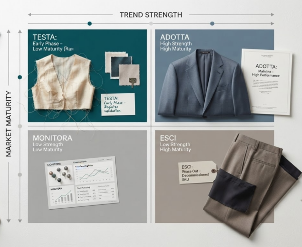 Trend adoption moda con ciclo delle tendenze e timing di mercato